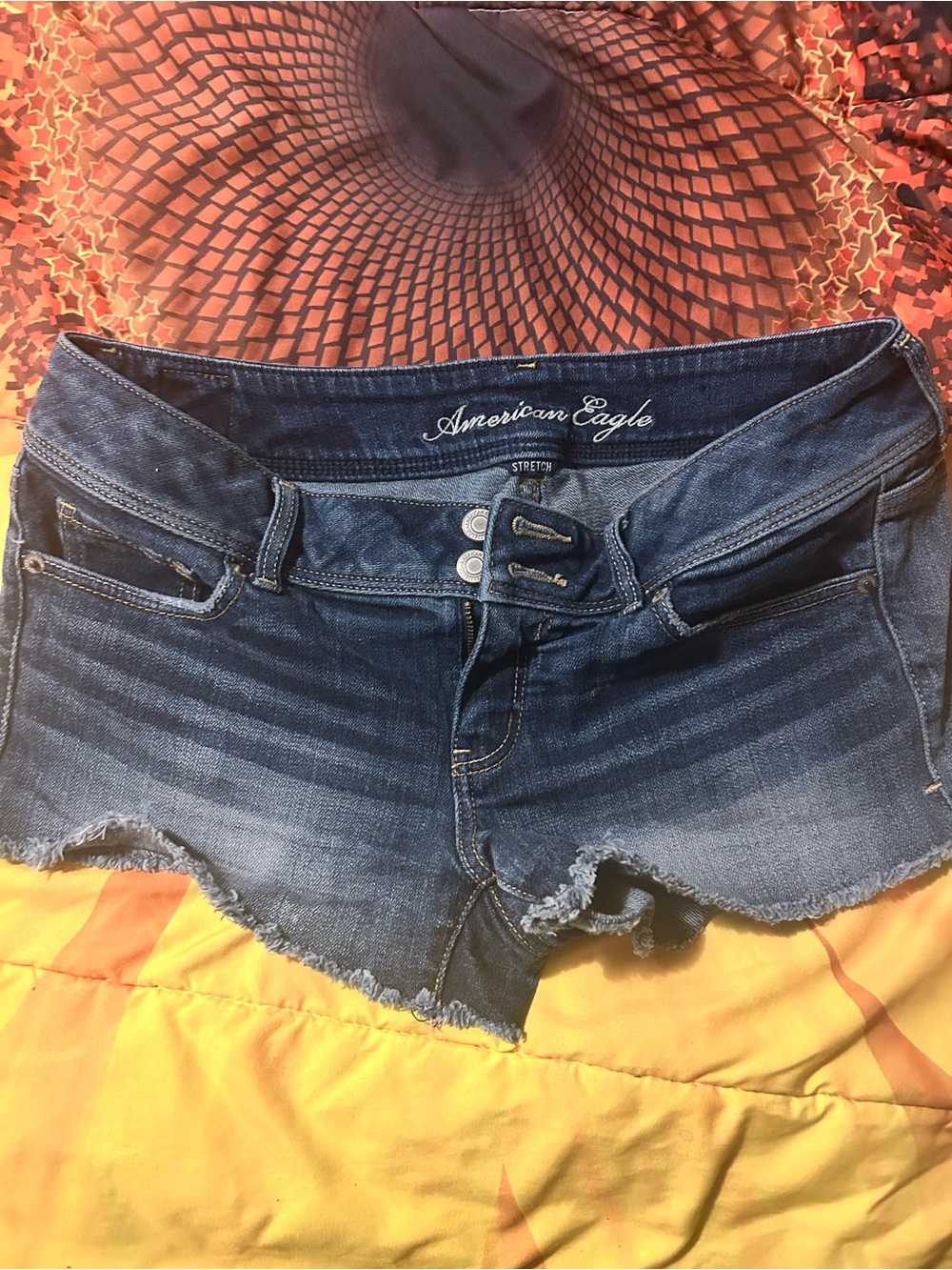 American Eagle Outfitters Dark Blue Denim Cutoff Shorts